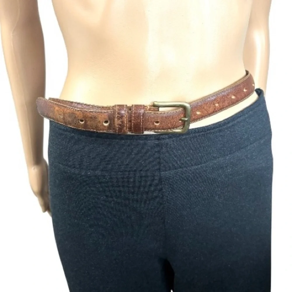Coach Vintage Distressed Brown Belt Bag with Brass Buckle 34 Mens